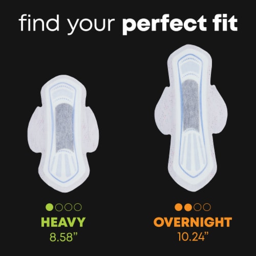 U by Kotex Ultra Thin Pads, Balance Sized for Teens with Wings, Heavy Absorbency Perspective: left