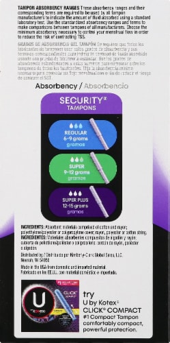 U By Kotex Security Super Plus Unscented Tampons Perspective: left