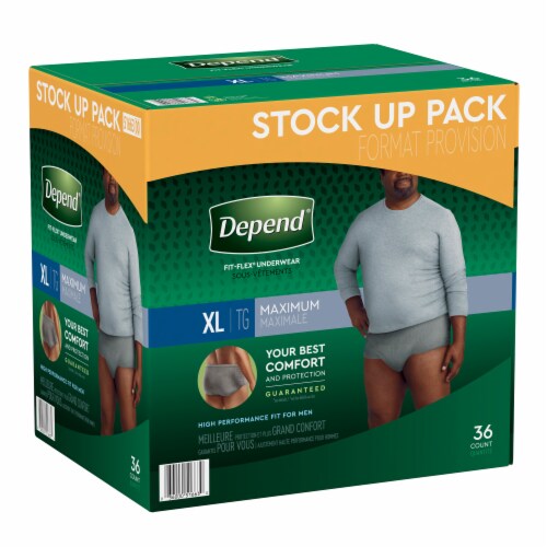 Depend® Fit-Flex® Maximum Absorbency XL Men's Incontinence Underwear, 36 ct  - Kroger