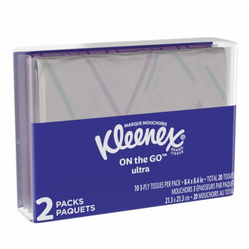 Kleenex On the Go Ultra 3-Ply Facial Tissue Packs Perspective: left