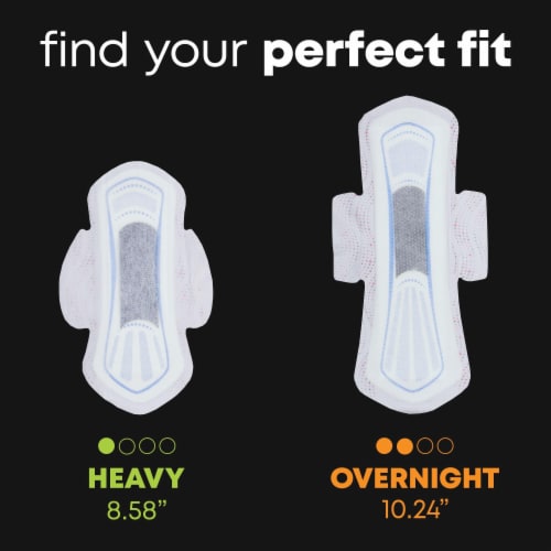 U by Kotex Balance Sized for Teens Ultra Thin Overnight Pads with Wings Perspective: left