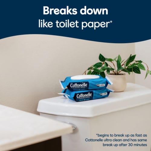 Cottonelle Fresh Care On-The-Go Flushable Wet Wipes On-The-Go Pack Adult Wet Wipes Perspective: left