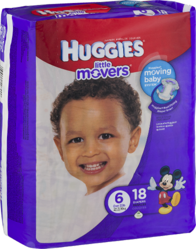 Huggies Little Movers Baby Diapers, Size 6 (35+ lbs), 18 ct - Kroger