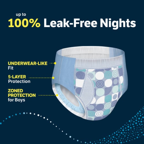 Goodnites Boys' Nighttime Bedwetting Underwear Size Large (68-95 lbs) Perspective: left