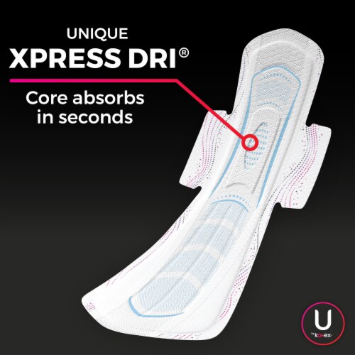 U by Kotex® AllNighter® Ultra Thin Extra Heavy Overnight Pads with Wings Perspective: left