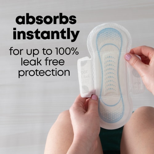 U by Kotex Clean & Secure Ultra Thin Pads with Wings Regular Absorbency Pads Perspective: left
