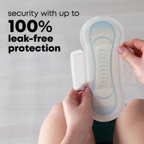 U by Kotex Clean & Secure Ultra Thin Pads with Wings, Regular Absorbency Perspective: left