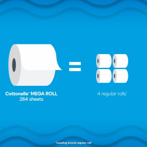 Cottonelle Ultra Clean Toilet Paper Strong Toilet Tissue Mega Rolls Perspective: left
