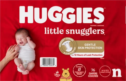 Huggies Little Snugglers Baby Diapers, Newborn (<10 lbs) Perspective: left