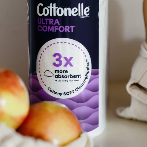 Cottonelle Ultra Comfort Strong Super Mega Roll Toilet Paper Perspective: left