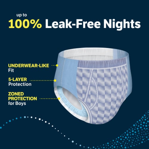 Goodnites Boys' Nighttime Bedwetting Underwear Size Extra Large (95-120 lbs) Perspective: left