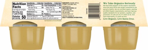 Santa Cruz Organic Apple Sauce, 6-4 Ounce Cups Perspective: left