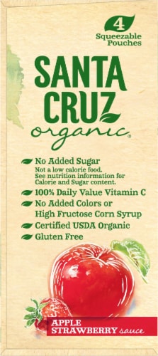 Santa Cruz Organic® Strawberry Apple Sauce Pouches Perspective: left