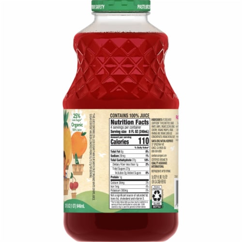Santa Cruz Organic Sensible Sippers 100% Fruit Punch Juice for Kids Perspective: left