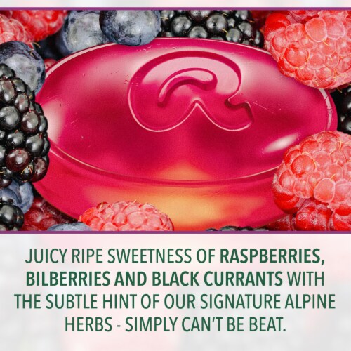 Ricola Oral Anasthetic Throat Drops and Sore Throat Relief Berry Medley Perspective: left