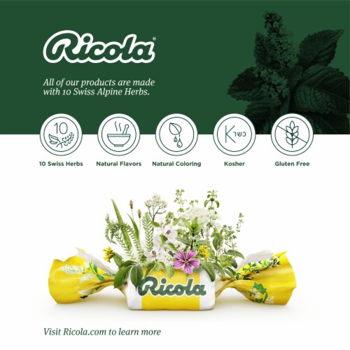 Ricola GreenTea with Echinacea Cough Drops Perspective: left