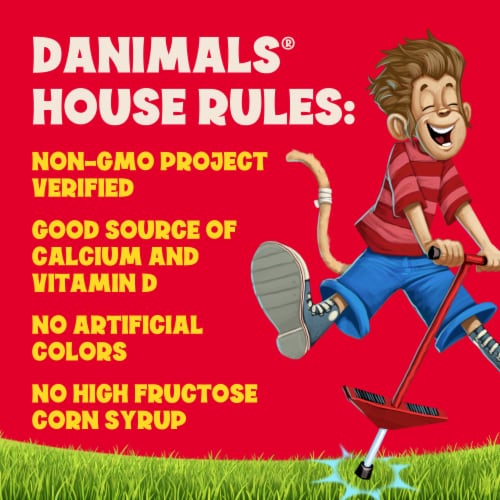 Danimals® Strawberry Explosion and Incredible Berry Smoothies Perspective: left