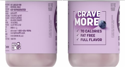 Dannon® Light + Fit® Brilliant Blueberry Nonfat Yogurt Perspective: left