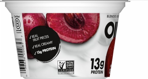 Oikos® Cherry Blended Greek Yogurt Cup Perspective: left