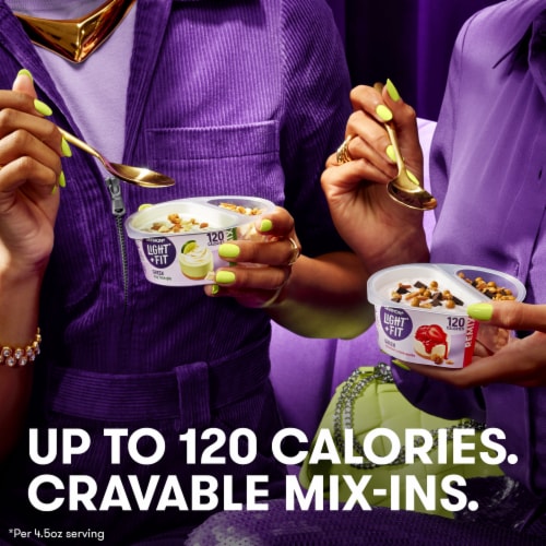 Dannon Light + Fit REMIX Key Lime Pie Nonfat Greek Yogurt Cups with Mix-Ins Perspective: left