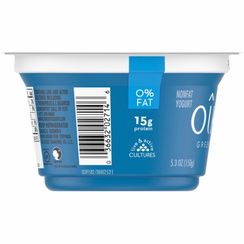 Oikos® Fat Free Plain Greek Yogurt Perspective: left