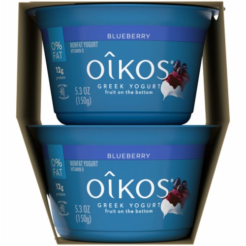 Oikos® Fruit on the Bottom Blueberry Nonfat Greek Yogurt Perspective: left