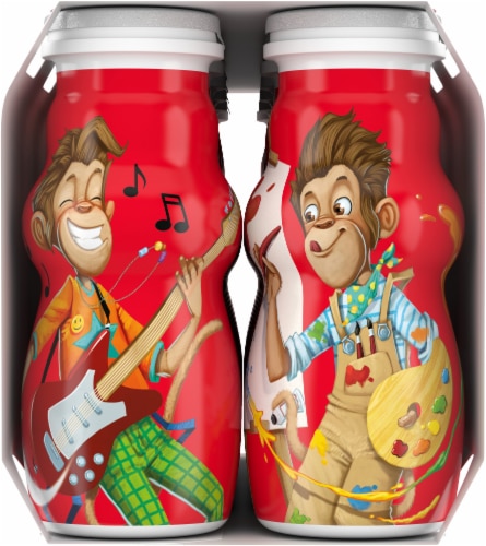 Danimals® Smoothie Swingin' Strawberry Banana & Rockin' Raspberry Yogurt Smoothies Multipack Perspective: left
