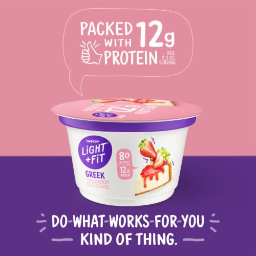 Dannon Light + Fit Vanilla Flavored Greek Fat Free Yogurt Cups Perspective: left