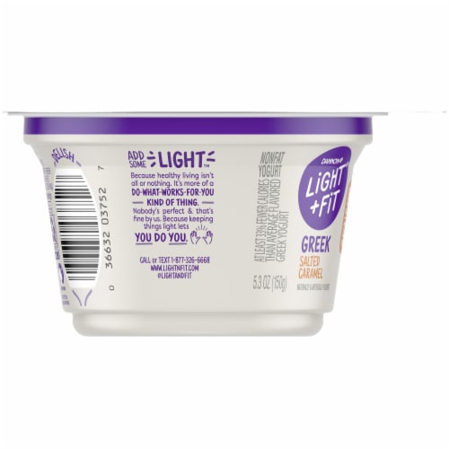 Light & Fit® Salted Caramel Original Nonfat Greek Yogurt Cups Perspective: left