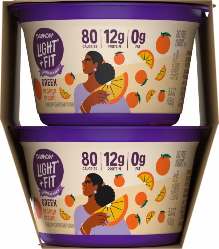 Dannon® Light + Fit® Orange Cream Greek Yogurt Perspective: left
