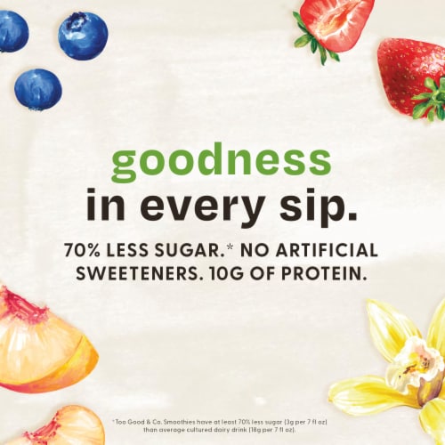 Too Good & Co. Strawberry Banana Smoothie Drink Bottle Perspective: left