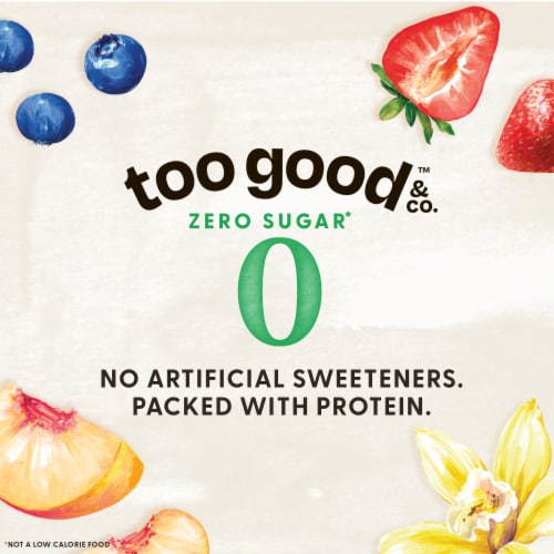 Too Good & Co. Peach Zero Sugar Gluten Free Greek Yogurt Perspective: left