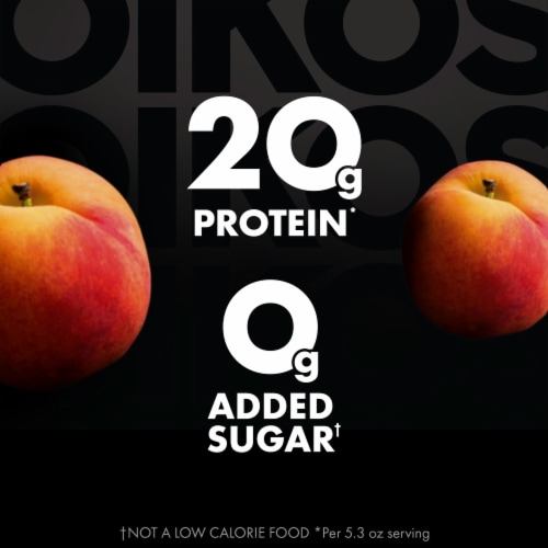 Oikos® Pro Peach Greek Yogurt Cup Perspective: left