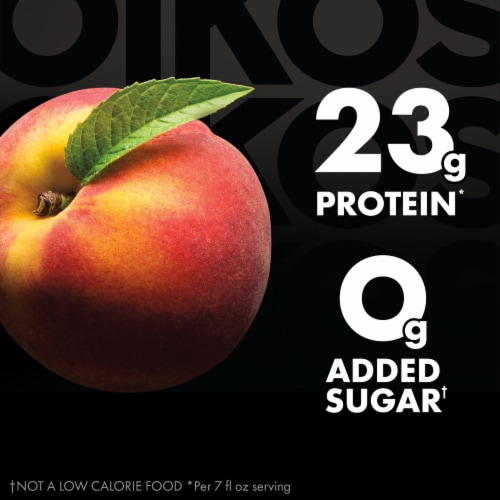 Oikos Pro Cultured Peach Dairy Drink Perspective: left