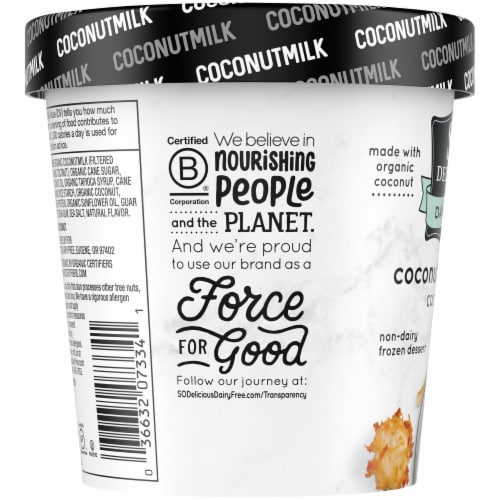 SO Delicious Coconut Macaroon with Coconut Milk Base Frozen Dessert Pint Perspective: left