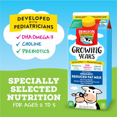 Horizon Organic Growing Years 2% Reduced Fat Milk Perspective: left