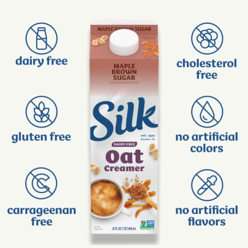 Silk® The Maple Brown Sugar One Dairy-Free Oat Creamer Perspective: left