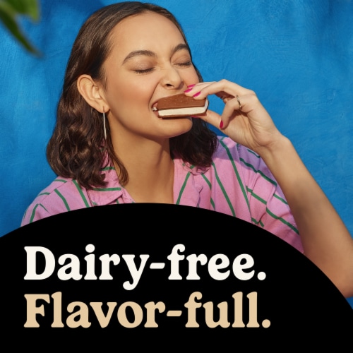 SO Delicious® Wondermilk™ Dairy Free Frozen Chocolate Salted Caramel Sundae Cones Perspective: left