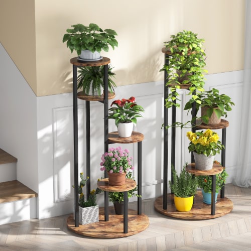Plant Stand Indoor,8-Tier 65 Inch Tall Plant Shelf For Indoor Plants Grow Light Plant Shelf Adjustable Brightness Timer Modern Metal Plant Display Rack L