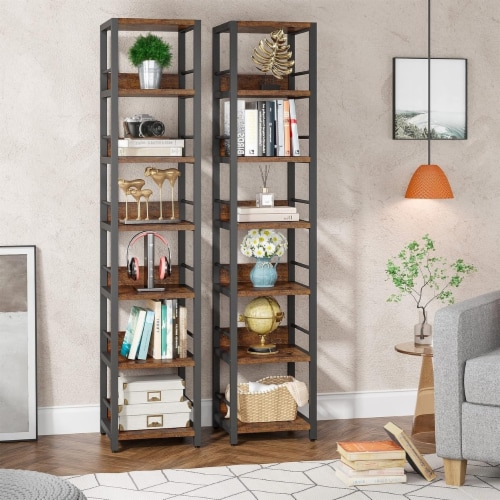Tribesigns 6 Tier Corner Shelf Narrow Bookshelf 75 Inch Tall Storage Rack Black 1 unit Gerbes Super Markets