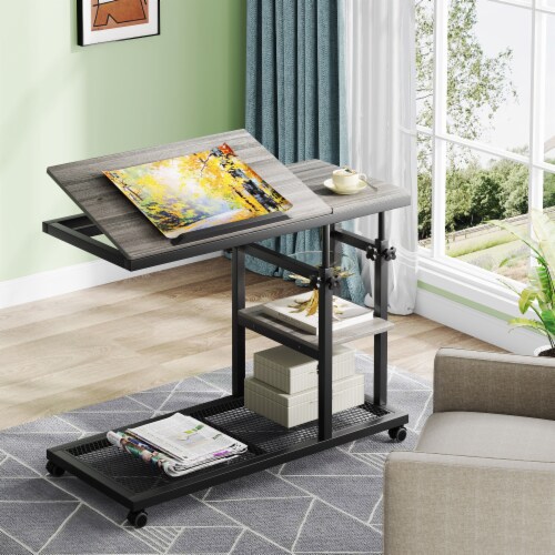 Tribesigns Height Adjustable C Table Mobile Side Table With Tiltable Drawing Board piece Fry s Food Stores