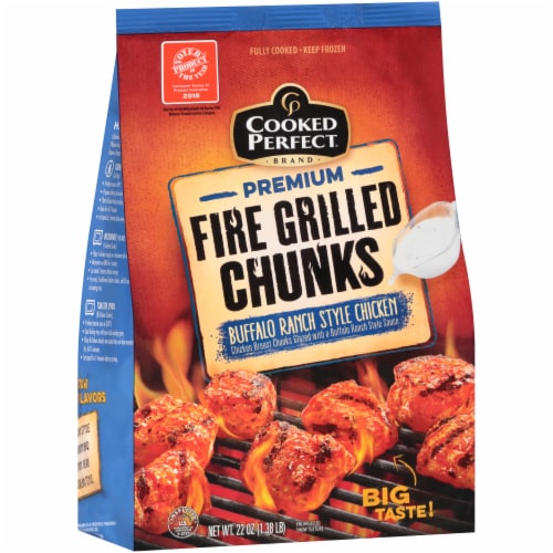 Cooked Perfect® Buffalo Ranch Style Fire Grilled Chicken Chunks Perspective: left