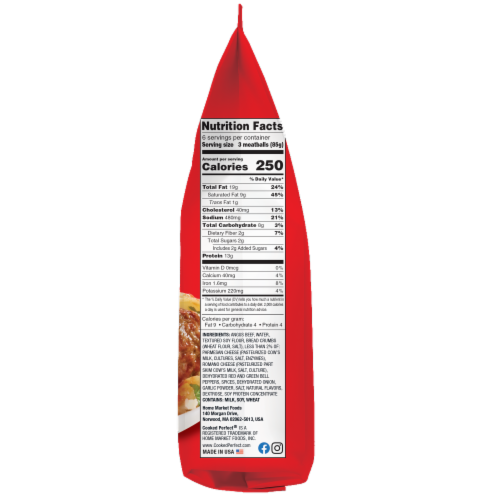 Cooked Perfect® All Beef Angus Frozen Meatballs Perspective: left