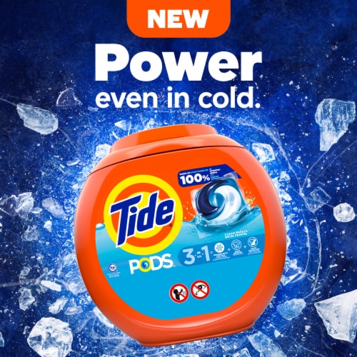 Tide PODS Clean Breeze Scent Liquid Laundry Detergent Soap Pacs Perspective: left