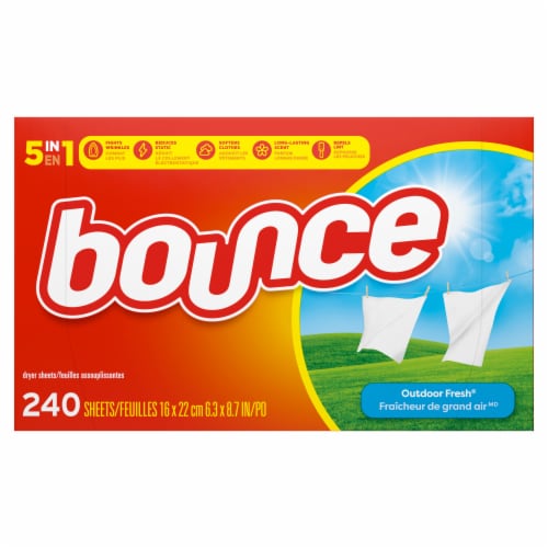 Bounce Outdoor Fresh Dryer Sheets Fabric Softener Perspective: left