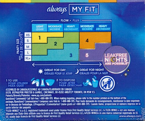 Always Infinity Size 4 Unscented Overnight Pads with Wings Perspective: left