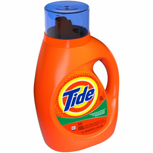 Tide Mountain Spring Scent Liquid Laundry Detergent Perspective: left