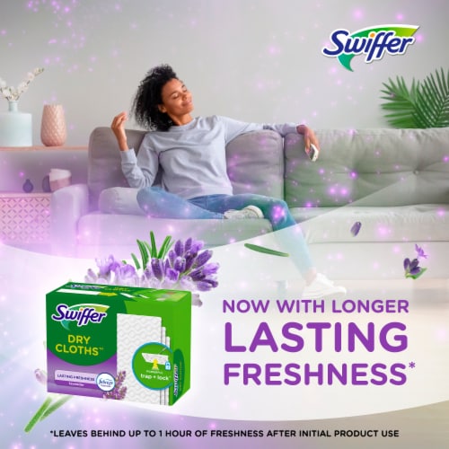 Swiffer Sweeper Febreze Lavender Scent Dry Sweeping Pad Multi Surface Refills Perspective: left