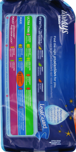 Always Overnight Maxi Size 4 Flexi-Wings Pads Jumbo Pack Perspective: left
