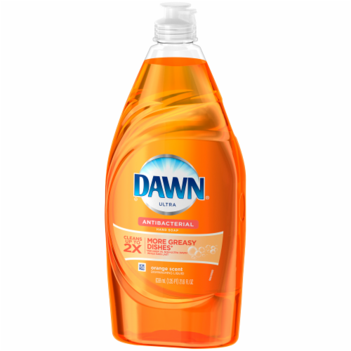 Dawn Ultra Orange Scent Antibacterial Hand Soap Dishwashing Liquid Perspective: left